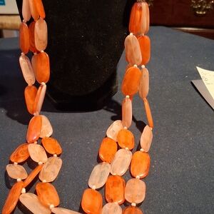 Elegant Orange Beaded Necklace